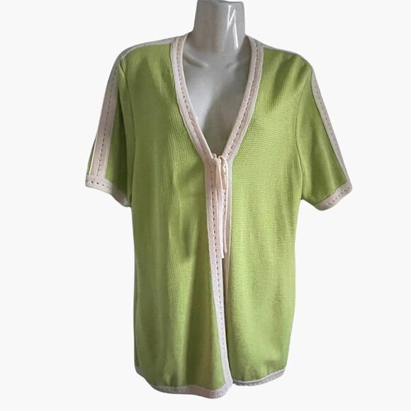 ST. JOHN Collection by Marie Gray open front knit cardigan with tie - Picture 1 of 8